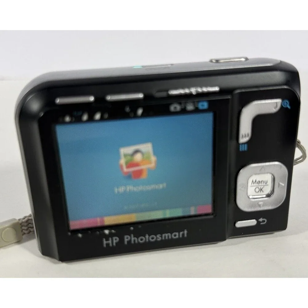 HP Photosmart M447 5.0 MP Digital Camera Black Model SNPRB-0704 Tested Working